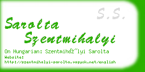 sarolta szentmihalyi business card